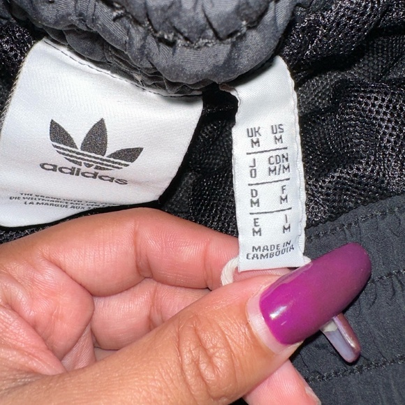 Men's Nylon Adidas Shorts - Black - White - US M - Picture 5 of 5